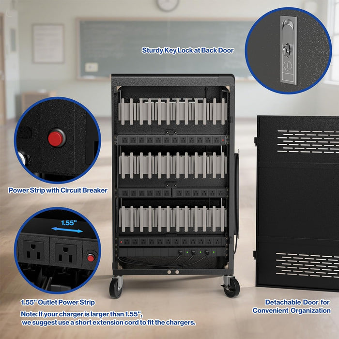 C36C-H - 36 Bay Intelli-Sense Charging Cart for Tablets, Laptop & Chromebook, Assembly Required