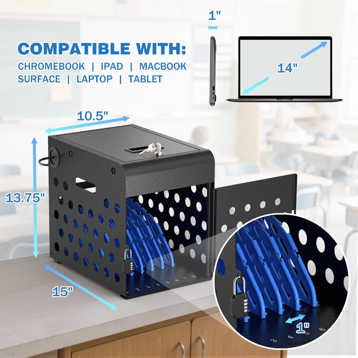 C8-H - Locking Charging Cabinet for Chromebooks, iPads, and Laptops