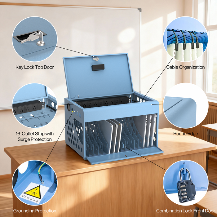 CCB16S - 16-Unit Charging Cabinet with Combination Lock