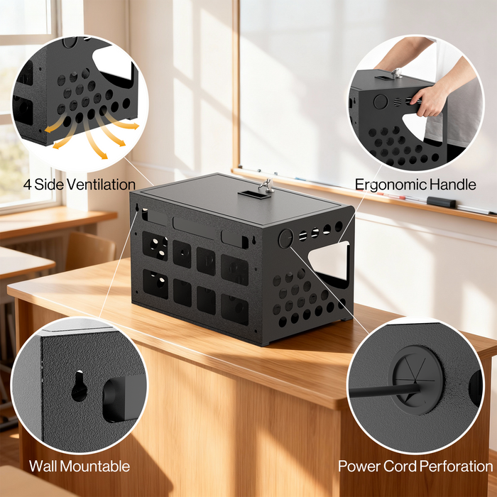 CCH16S - 16-Unit Charging Cabinet with Combination Lock (Black)