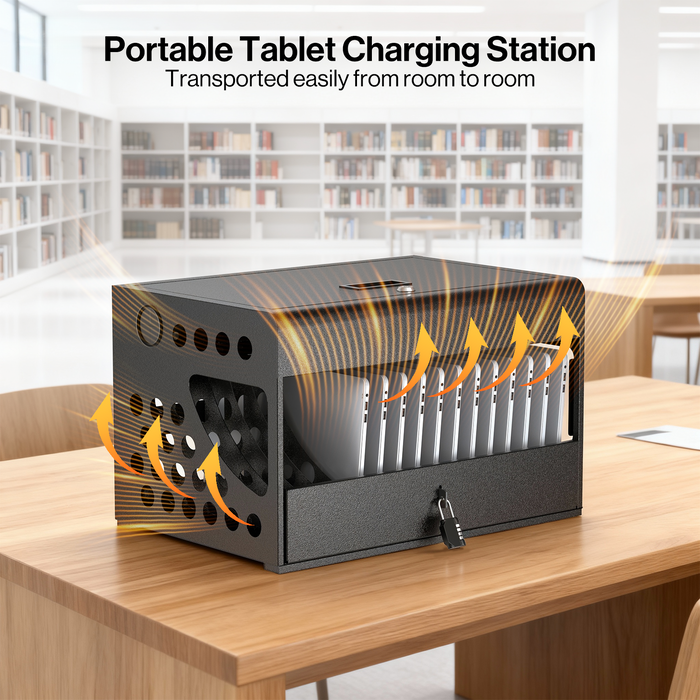 CCH16S - 16-Unit Charging Cabinet with Combination Lock (Black)