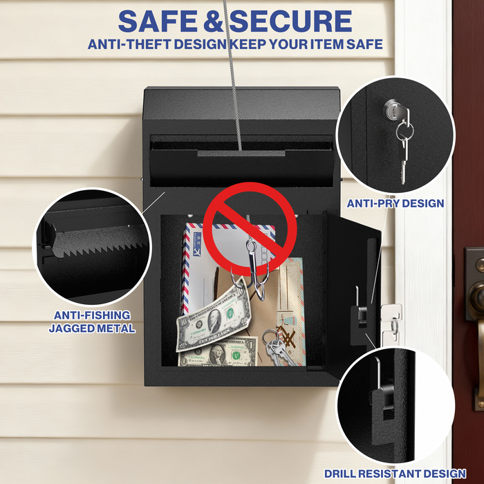 D02-H - Wall Mounted Drop Box Depository Safe