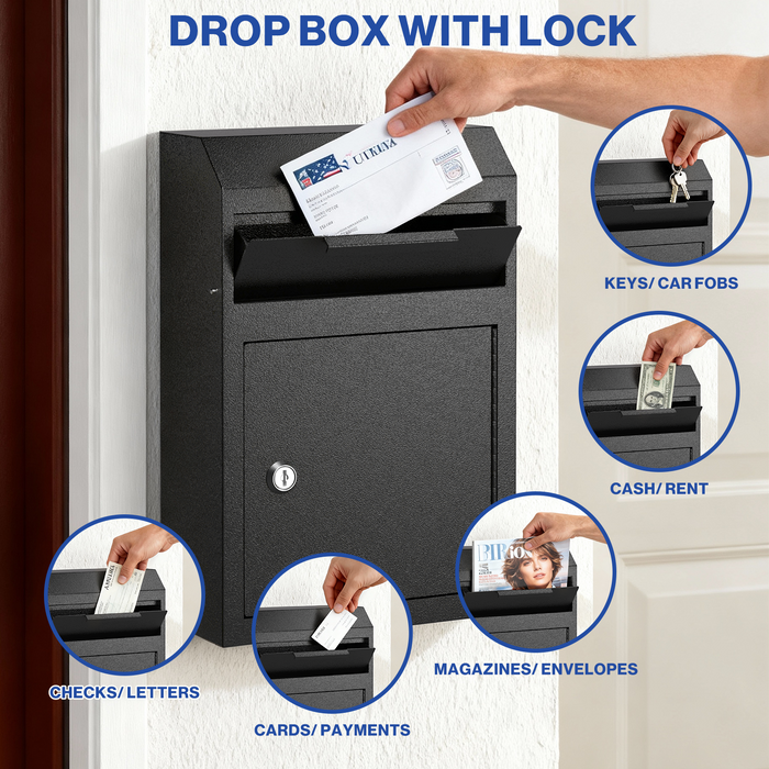 D02-H - Wall Mounted Drop Box Depository Safe