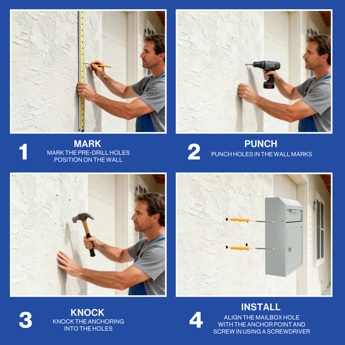 D02-W - Wall Mounted Drop Box Depository Safe (Gray)