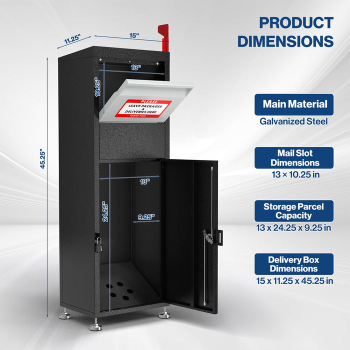 D11-H - Anti Theft Parcel Drop Box with Lock and Keys