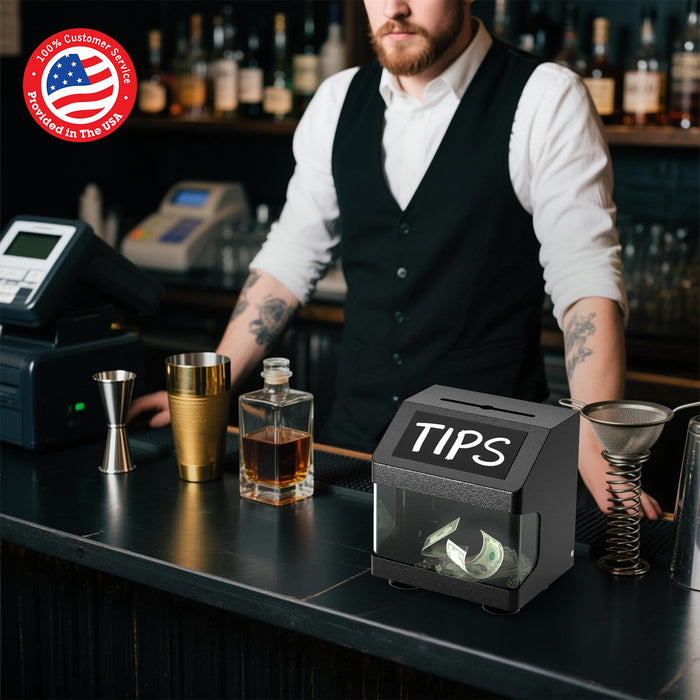 D12-H - Wall Mounted Ballot Box with Key, Black