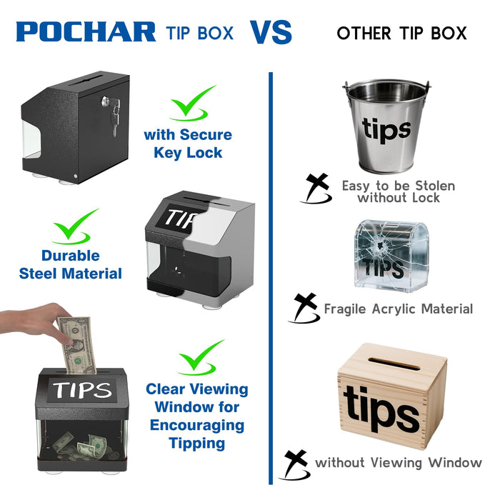 D12-H - Wall Mounted Ballot Box with Key, Black