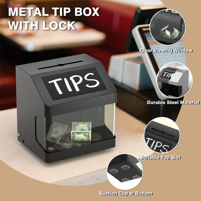 D12-H - Wall Mounted Ballot Box with Key, Black