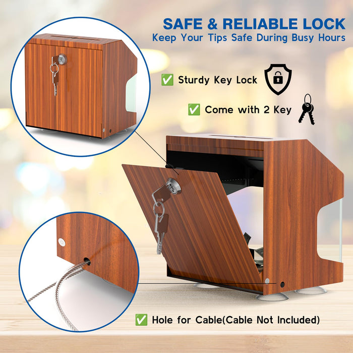 D12-W - Wall Mounted Ballot Box with Key, Black