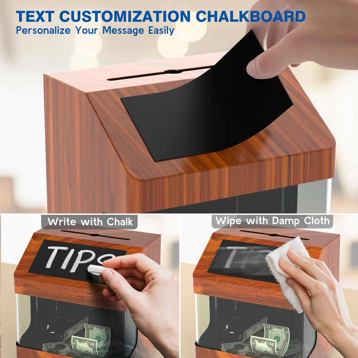 D12-W - Wall Mounted Ballot Box with Key, Black