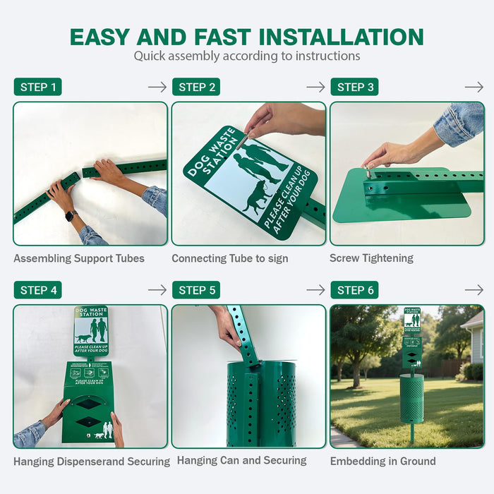 D18-L-A - Aluminum Rustproof Dog Waste Disposal System