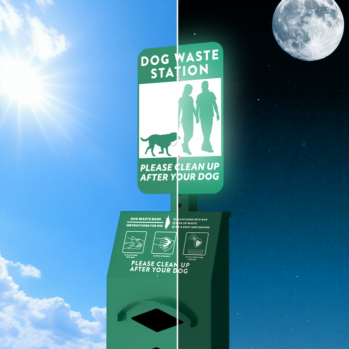 D19 - Aluminum Rustproof Pet Poop Station with 600 Waste Bags & 50 Can Liners