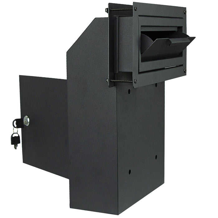 D1A-H - Through the Door Locking Mailbox for Daily Items, Black