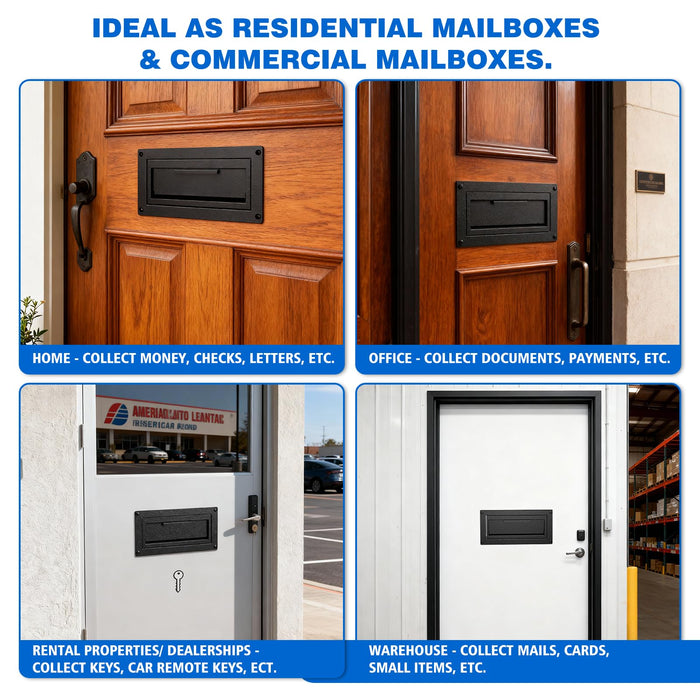 D1A-H - Through the Door Locking Mailbox for Daily Items, Black