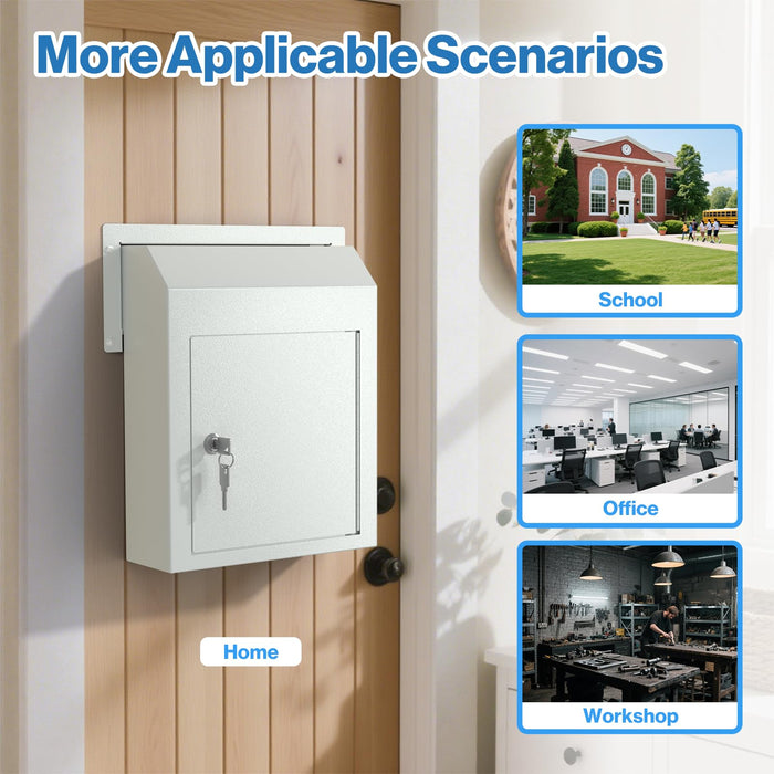 D1C-W - Through the Door Locking Mailbox with Rainproof Design (Beige)