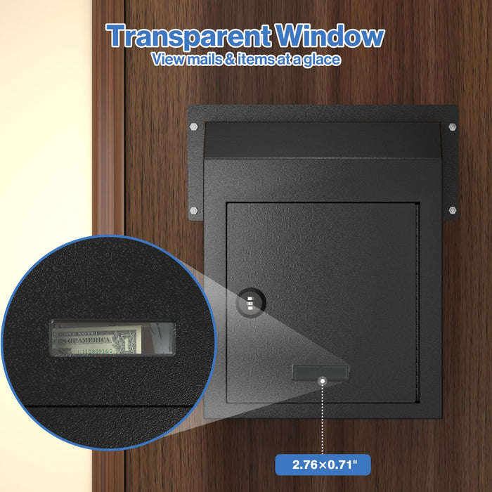 D1D-H - Rainproof Through-the-Door Key Drop Box with Combination Lock