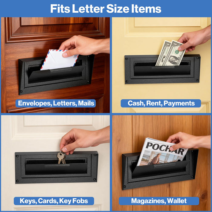 D1D-H - Rainproof Through-the-Door Key Drop Box with Combination Lock