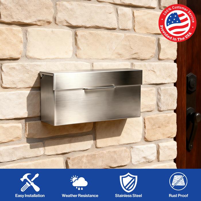 D20 - Stainless Steel Mailbox Modern Mailbox for Outside