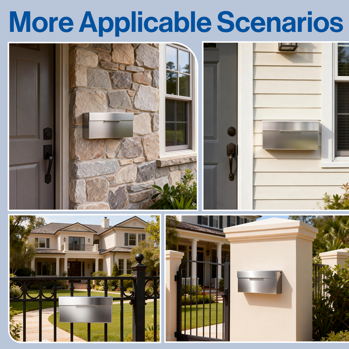 D20 - Stainless Steel Mailbox Modern Mailbox for Outside