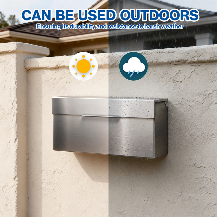 D20 - Stainless Steel Mailbox Modern Mailbox for Outside