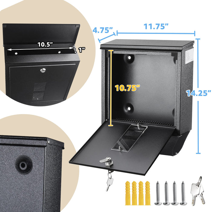 D21B-H - Rainproof Galvanized Steel Mailbox Wall Mount