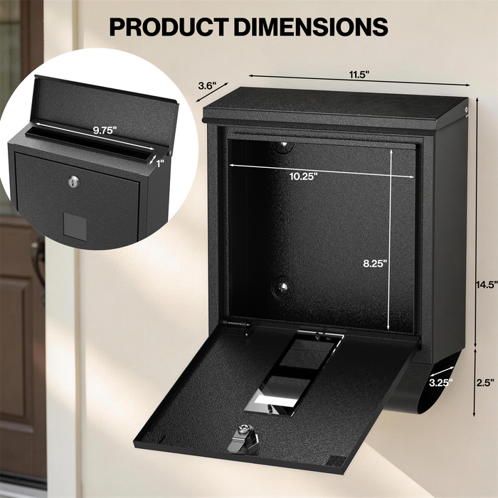 D21B-H - Rainproof Galvanized Steel Mailbox Wall Mount