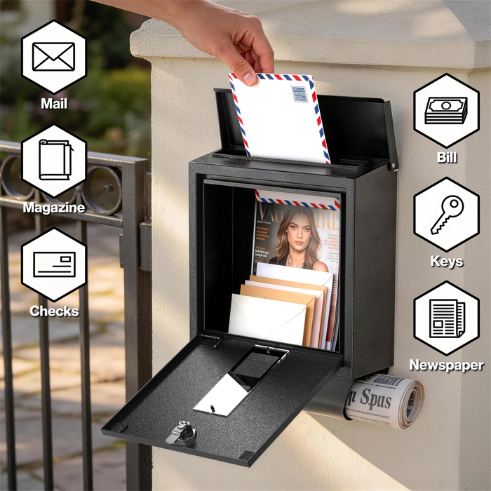 D21B-H - Rainproof Galvanized Steel Mailbox Wall Mount