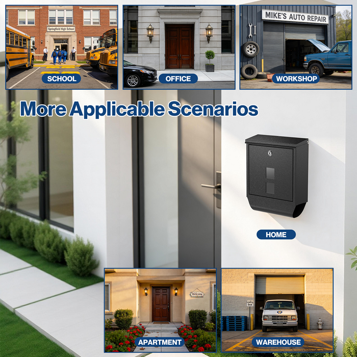 D21B-H - Rainproof Galvanized Steel Mailbox Wall Mount