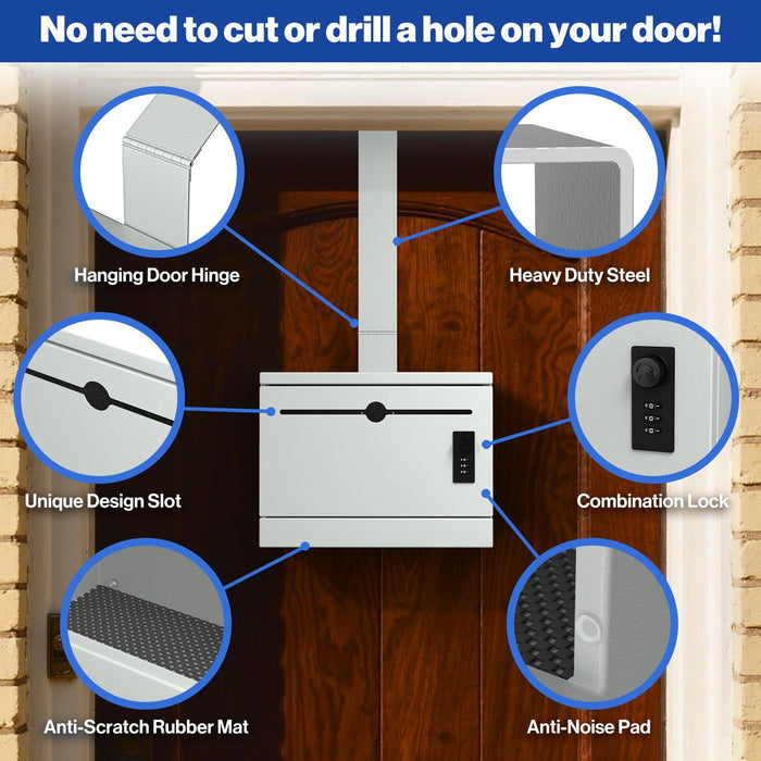 D22-G - Over The Door Steel Drop Box with Combination Lock