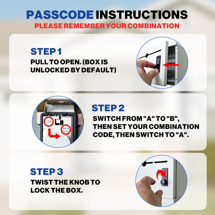 D22-G - Over The Door Steel Drop Box with Combination Lock