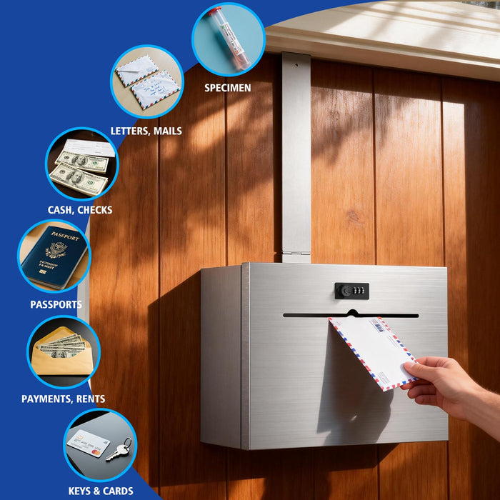 D22S - Over-The-Door Stainless Steel Box (Silver)