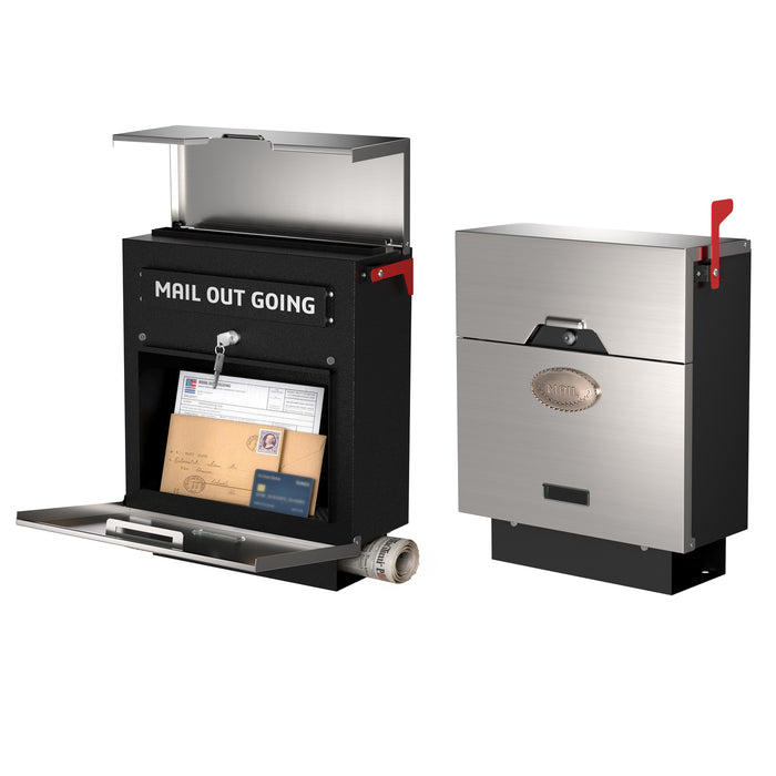 D23-H - Stainless Steel Mailbox for Wall with Newspaper Holder - 14.25'' x 6'' x 17.25''