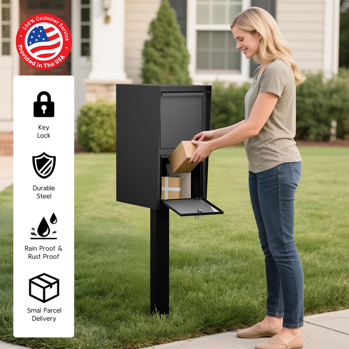 D25-H - Curbside Large Mailbox for Outside (Black)