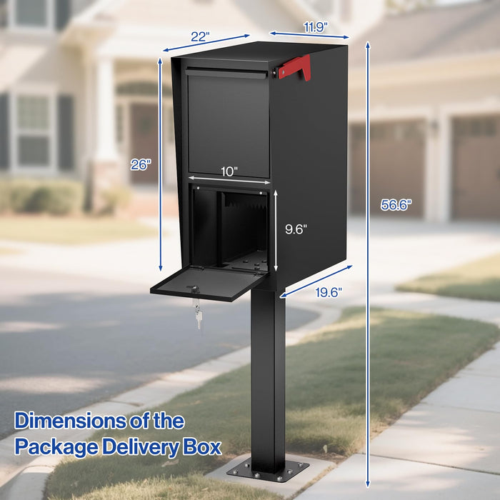 D25-H - Curbside Large Mailbox for Outside (Black)