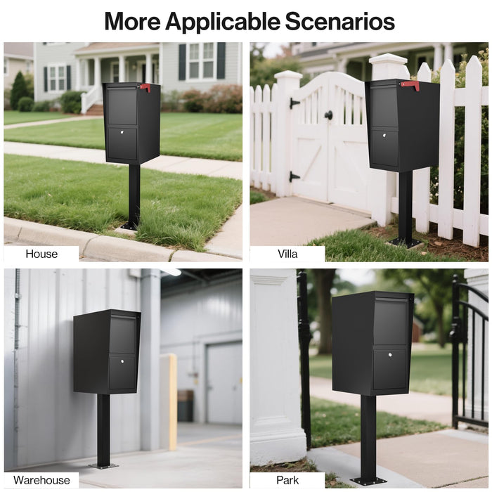 D25-H - Curbside Large Mailbox for Outside (Black)