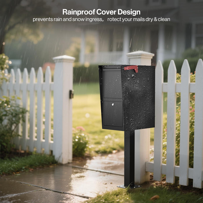 D25-H - Curbside Large Mailbox for Outside (Black)