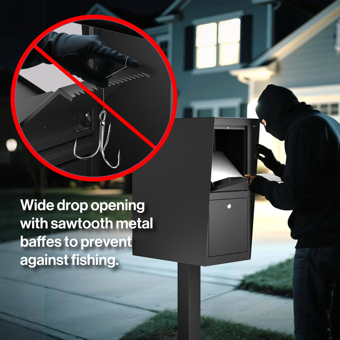 D25-H - Curbside Large Mailbox for Outside (Black)