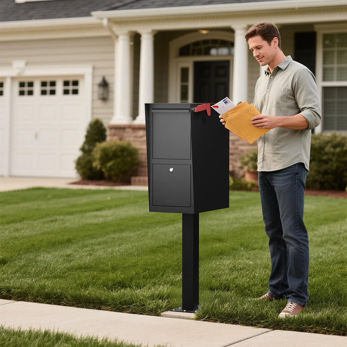 D25-H - Curbside Large Mailbox for Outside (Black)