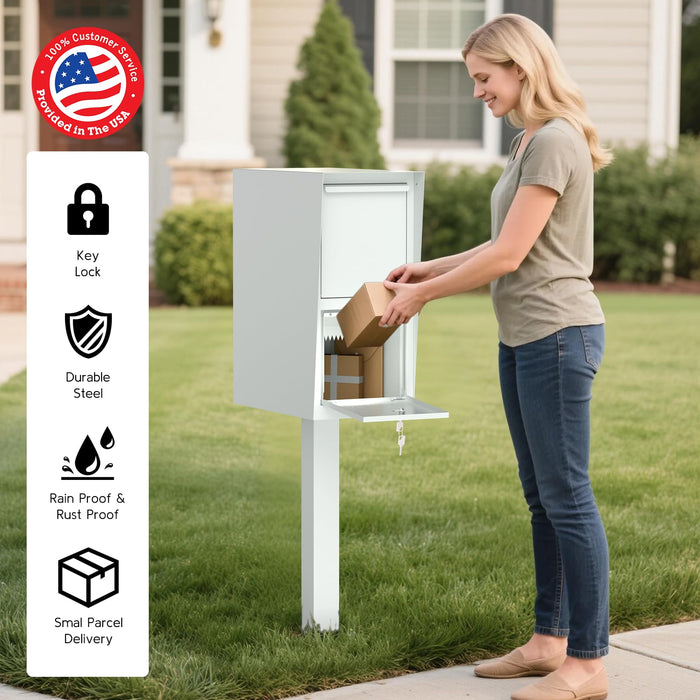 D25-G - Curbside Large Mailbox for Outside (White)