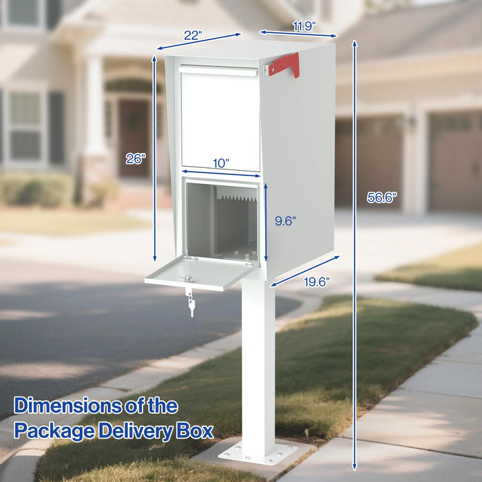 D25-G - Curbside Large Mailbox for Outside (White)