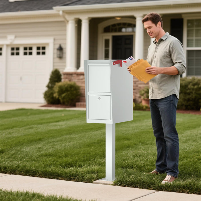 D25-G - Curbside Large Mailbox for Outside (White)