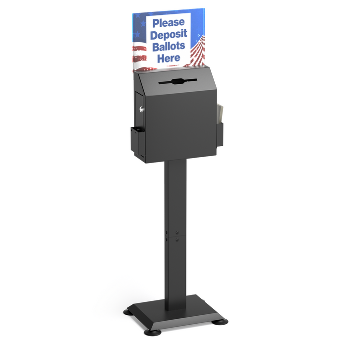 D29-H - Standing Suggestion Box with Top Sign Display, Black