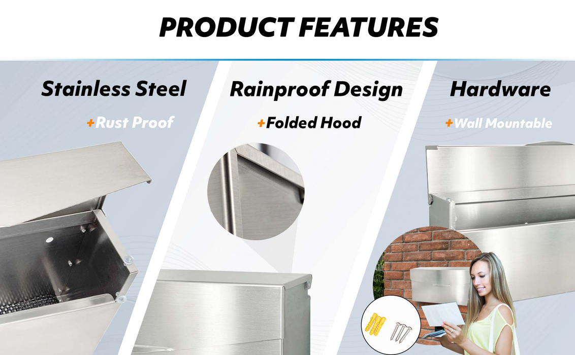 D31 - Rainproof Stainless Steel Mailbox