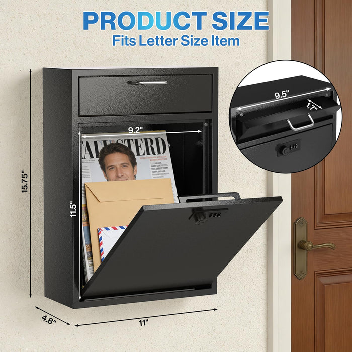 D4L-H - Large Locking Mailbox with Combination Lock
