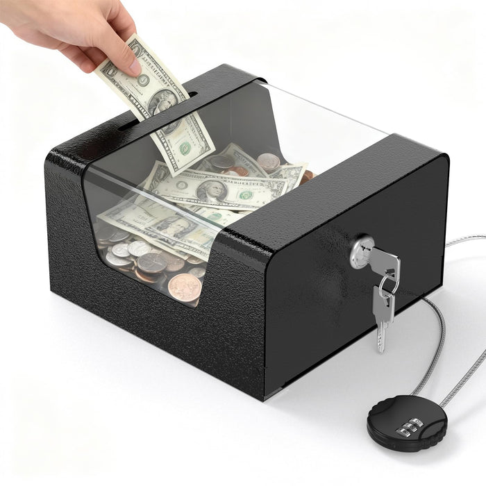 D8-H - Steel Locking Tip Box with Combination Cable Lock