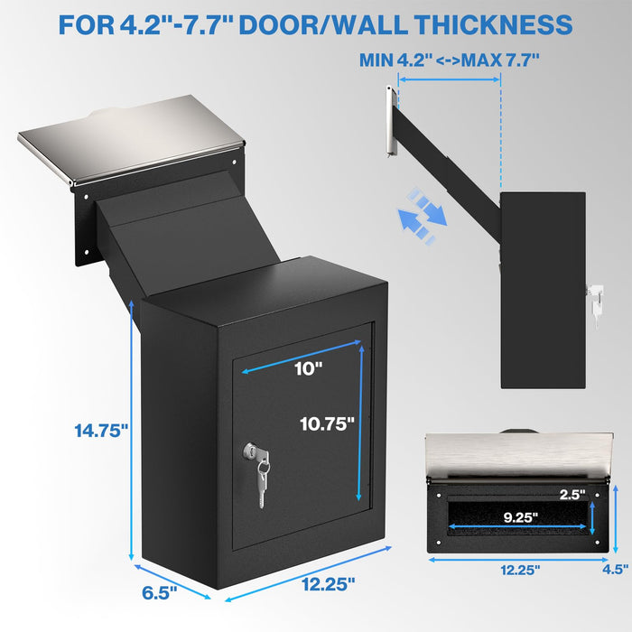 D9N-H - Through-The-Wall Drop Box with Rainproof Cover