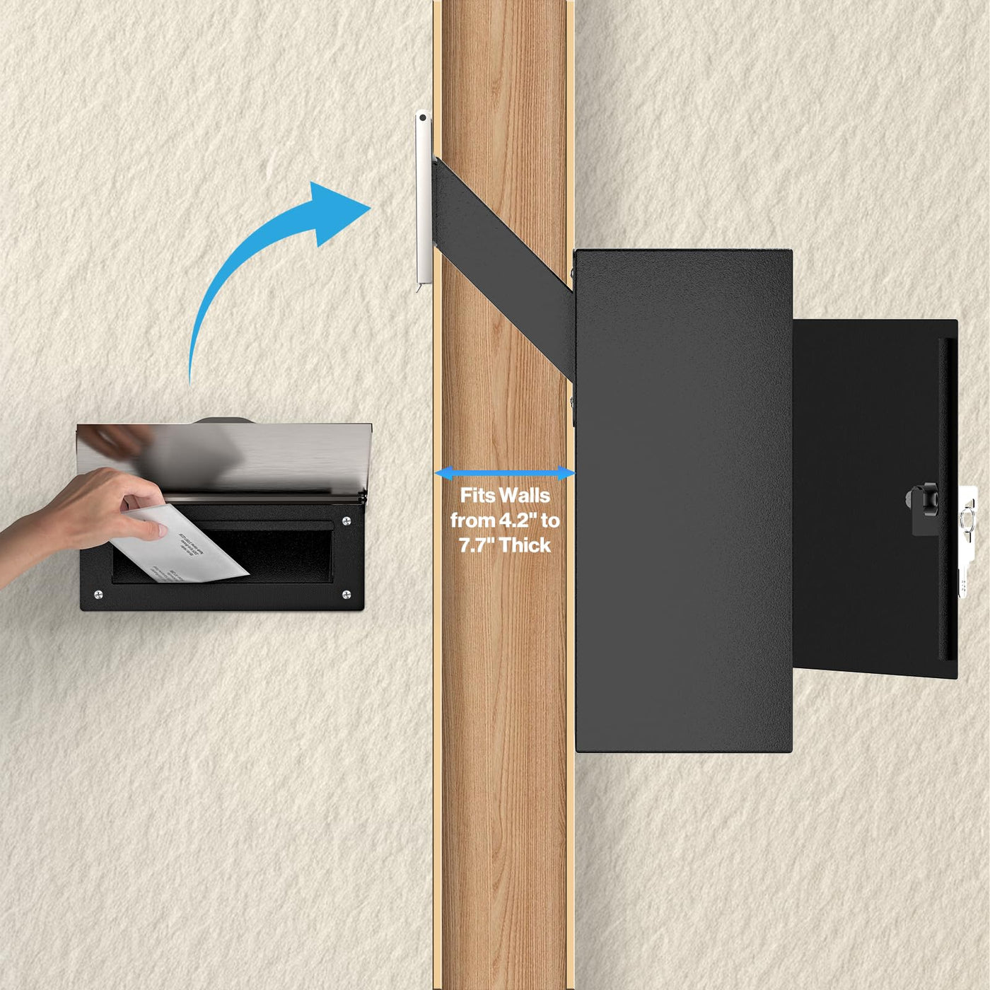 D9N-H - Through-The-Wall Drop Box with Rainproof Cover — Pochar LLC