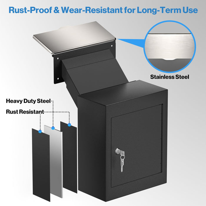 D9N-H - Through-The-Wall Drop Box with Rainproof Cover