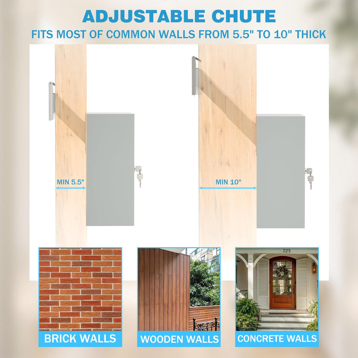 D9N-W - Through the Wall Drop Box (Off-White)