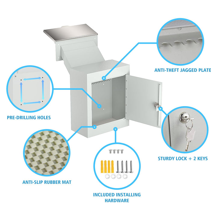 D9N-W - Through the Wall Drop Box (Off-White)